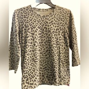 Lucky Brand cheetah print king sleeve tee-shirt​​​
